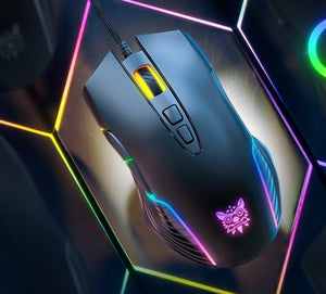 Ergonomic Wired Optical Gaming Mouse with Adjustable DPI and Seven Programmable Keys